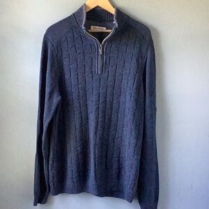 Men’s TOMMY BAHAMA Big&Tall Navy 1/2 Zip Sweater